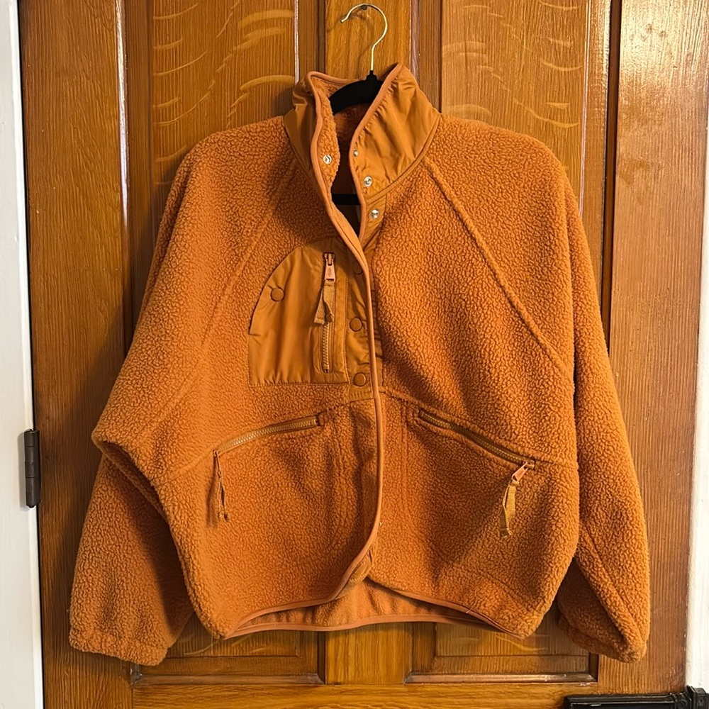 FP Movement by Free People Rust Orange Teddy Jacket